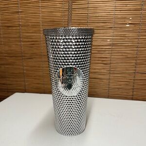 Starbucks 2021 Walt Disney World Mickey Silver Studded Tumbler Travel Cup 24 oz